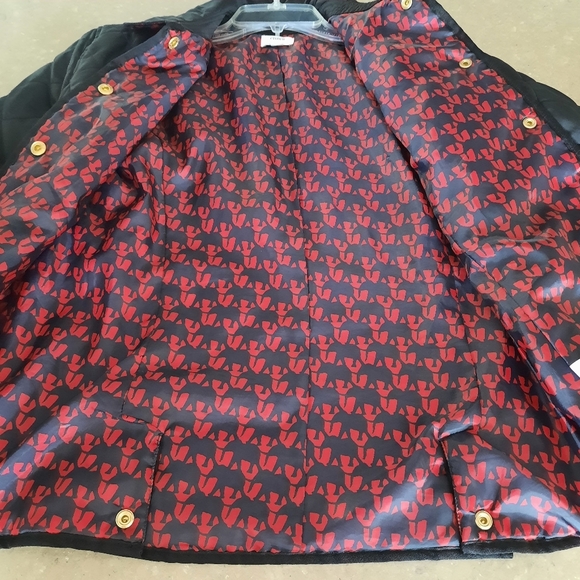 Crown & Ivy Lightweight Quilted Puffer Jacket Black Sz Small Flip Cuff Gold Snap - Picture 8 of 14